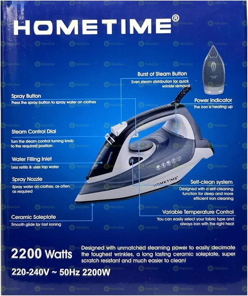 ሆም ታይም በኤሌክትሪክ የሚሰራ ስቲም ካውያ 2200 ዋት