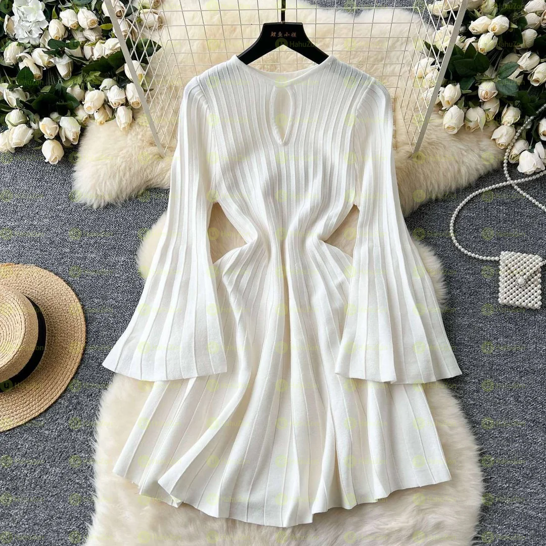 Agnes Pleated Knit Dress