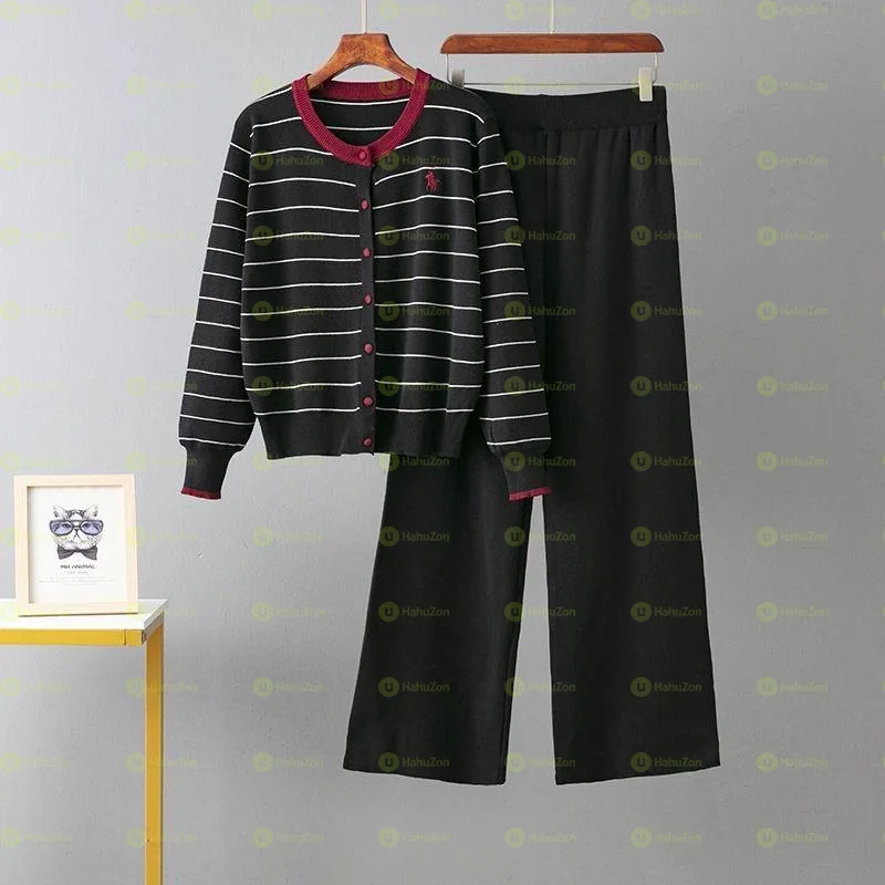 Knitted Suit Knit Women's Pantsuit Sweater Sets