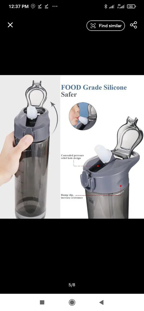 600ml Water Bottle with Straw