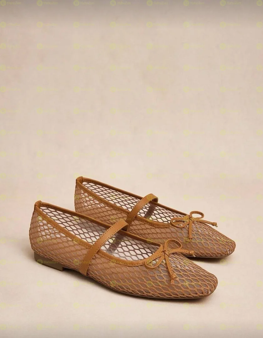 Bow Decor Hollow Design Mesh Flat