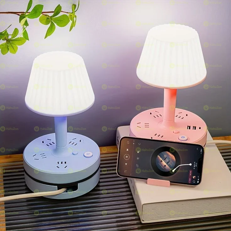 All in one table lamp socket