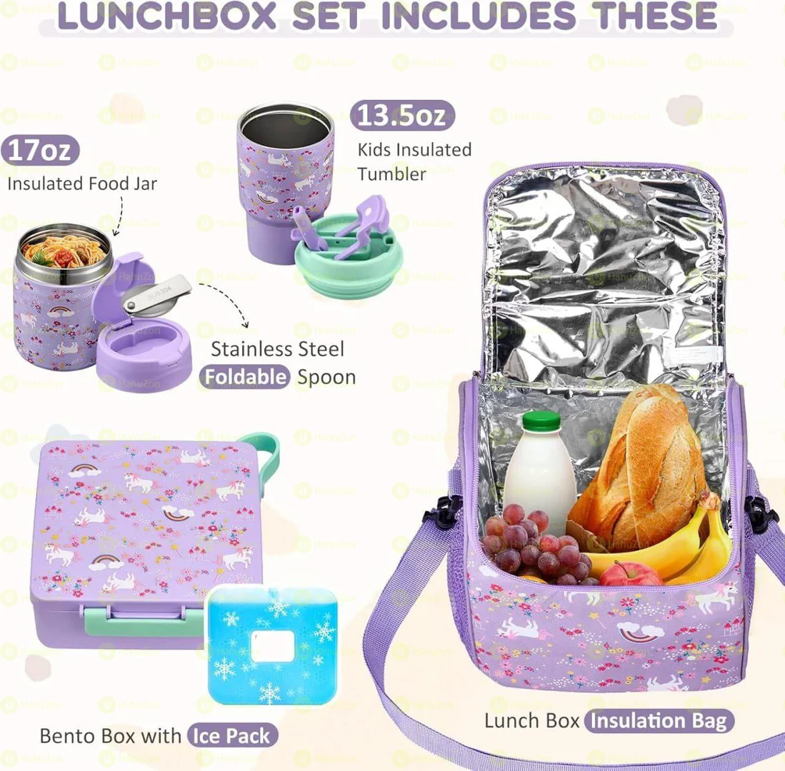 unch Box Set with Bento Box Container