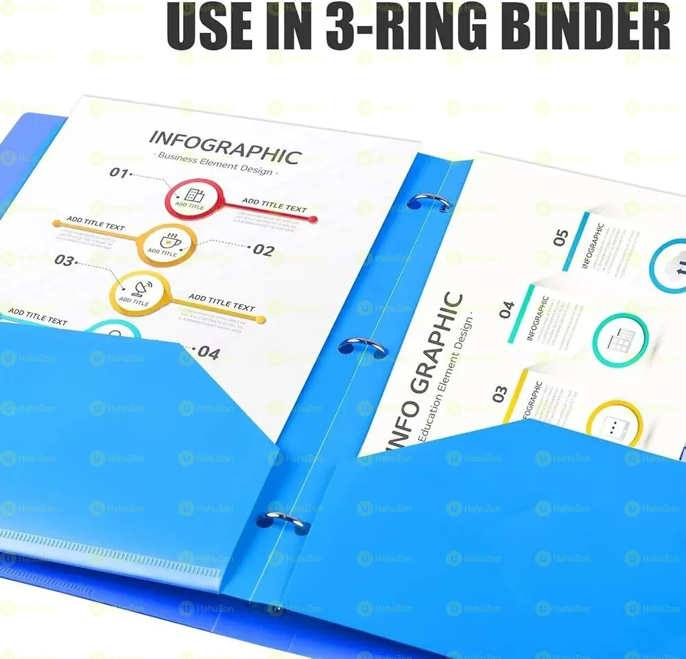 Heavy Duty 3 Pocket Folders with Holes