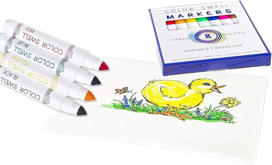 Color Swell Washable Markers With 8 Vibrant