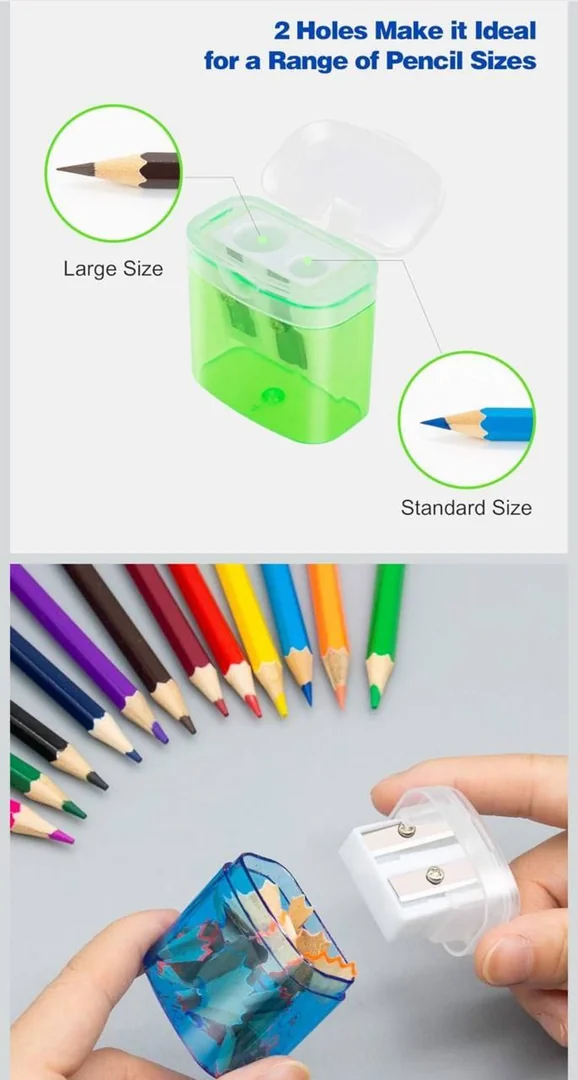 12 PCS 2 Holes Small Manual Pencil Sharpener