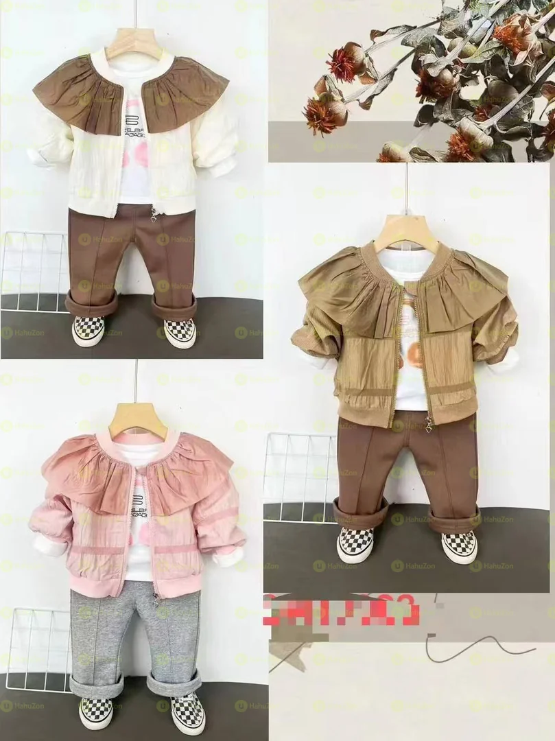 3pcs Cotton Top and Kaky Trousers