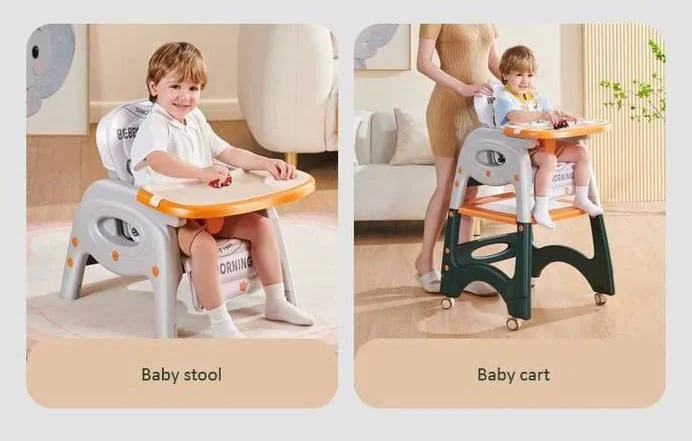 ሌዘር መቀመጫ  ማጠርም መርዘምም የሚችል የልጆች መመገቢያ ወንበር