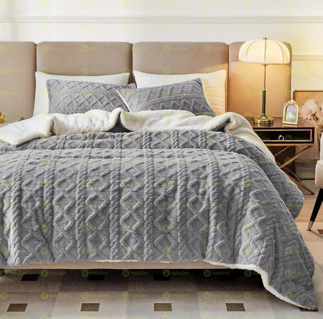 3 Pcs Sherpa Fleece Comforter Set