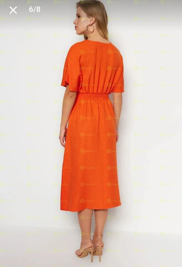 Women's A-Line Midi Dress With Belt
