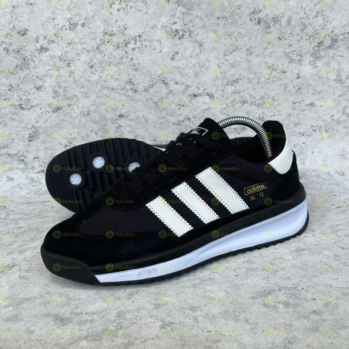 Adidas SL-72 Black White Suede Leather Mens Shoes