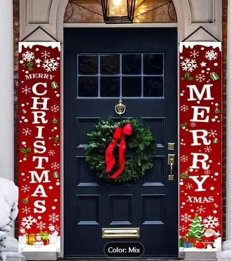 1 Pair Festive Christmas Door Hanging Banner