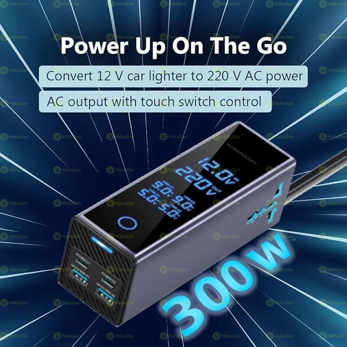 300W Car Power Inverter with 7 Ports