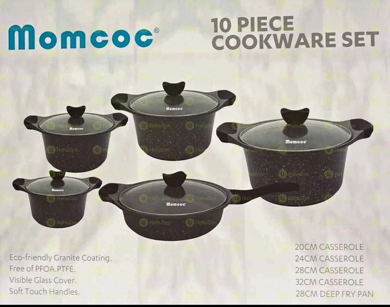 4 ፒስ የግራናይት ድስቶች ከነክዳናቸው