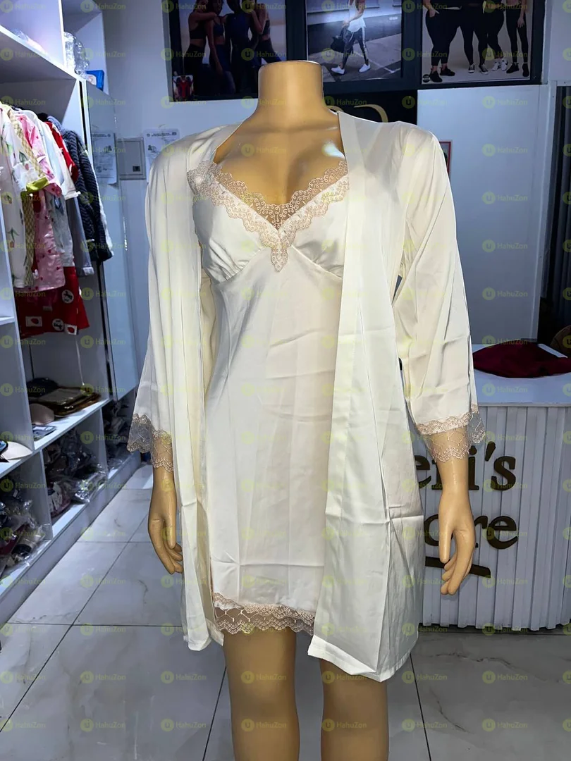 Comfortable Women 2 Pieces Satin Pyjamas Set