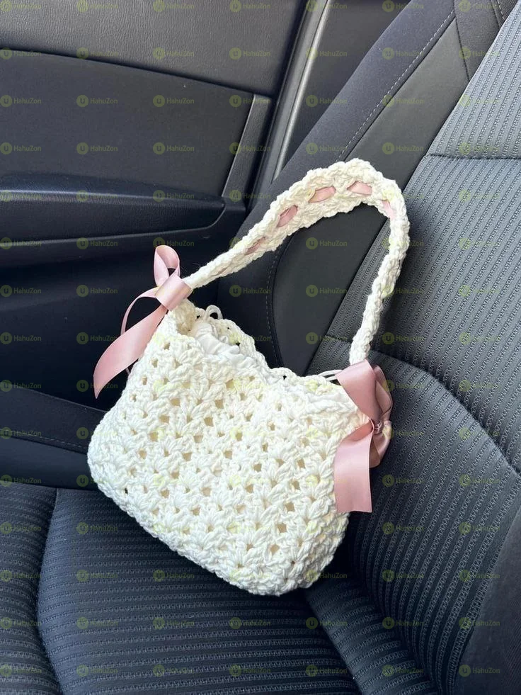 Cute Crocheted Small Sized Tote Bag