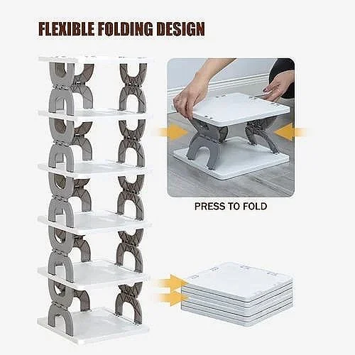 ተጣጣፊ ባለ 6 የጫማ መደርደሪያ