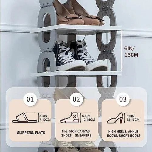 ተጣጣፊ ባለ 6 የጫማ መደርደሪያ