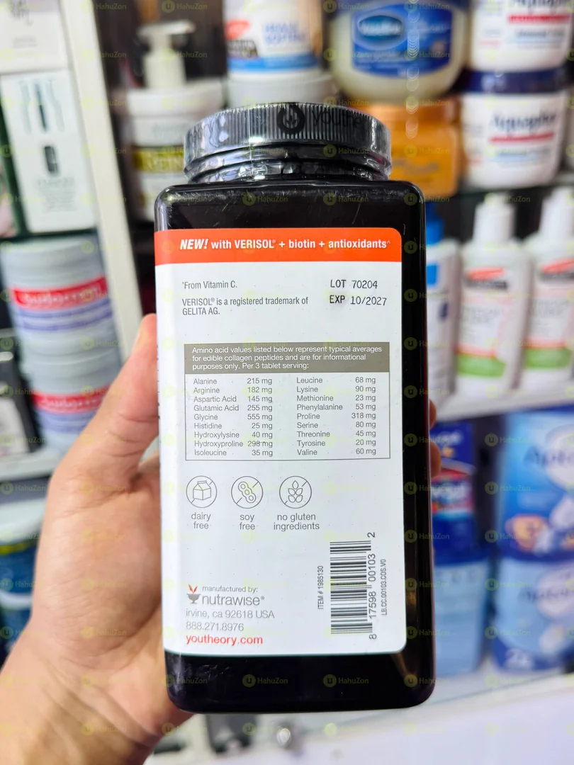 Youtheory Concentrated Effect Verisol Collagen Supplement Tablets