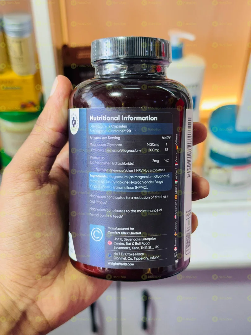 WeightWorld Magnesium Glycinate With added Vitamin B6 Food Supplement.