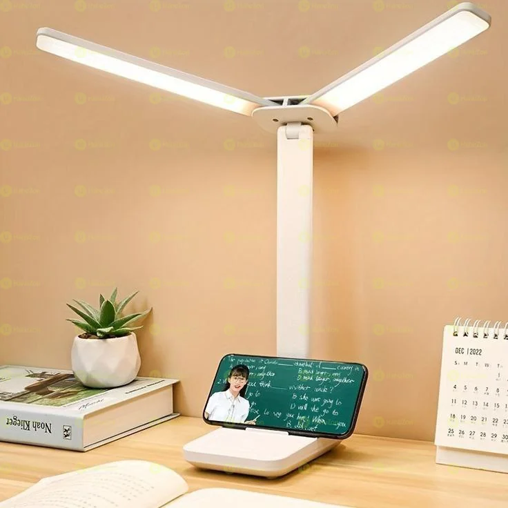 1Pc Led Double Head Portable Desk Lamp