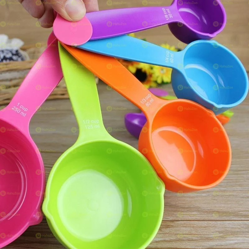 Colorful Spoons Nesting Flour Mixing