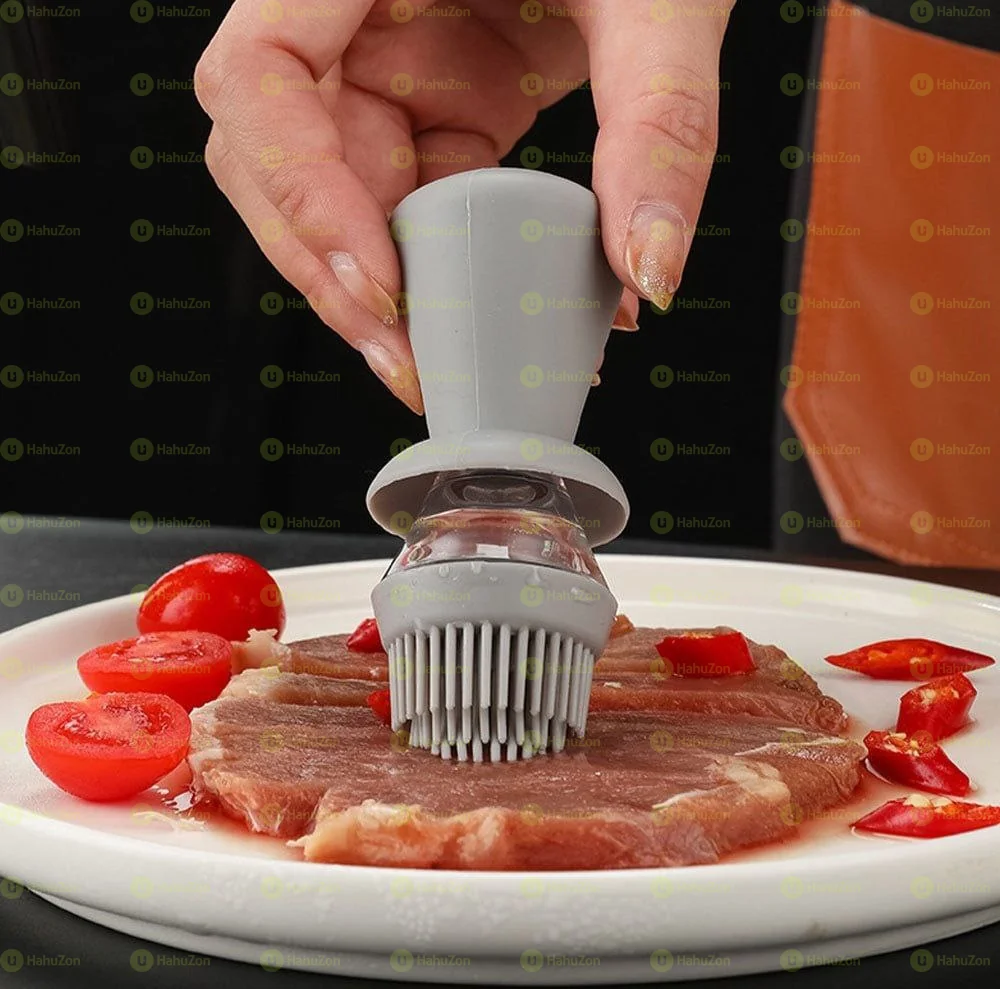 የጠርሙስ ማጠራቀሚያ ከሲልከን ብሩሽ ጋር ያካተተ የዘይት መቀነሻ