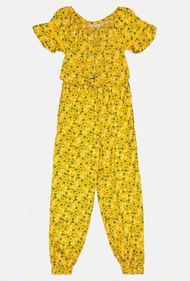 Nanette Lepore Kid Girls 2Pc Floral Print Jumpsuit With Denim Jacket Set