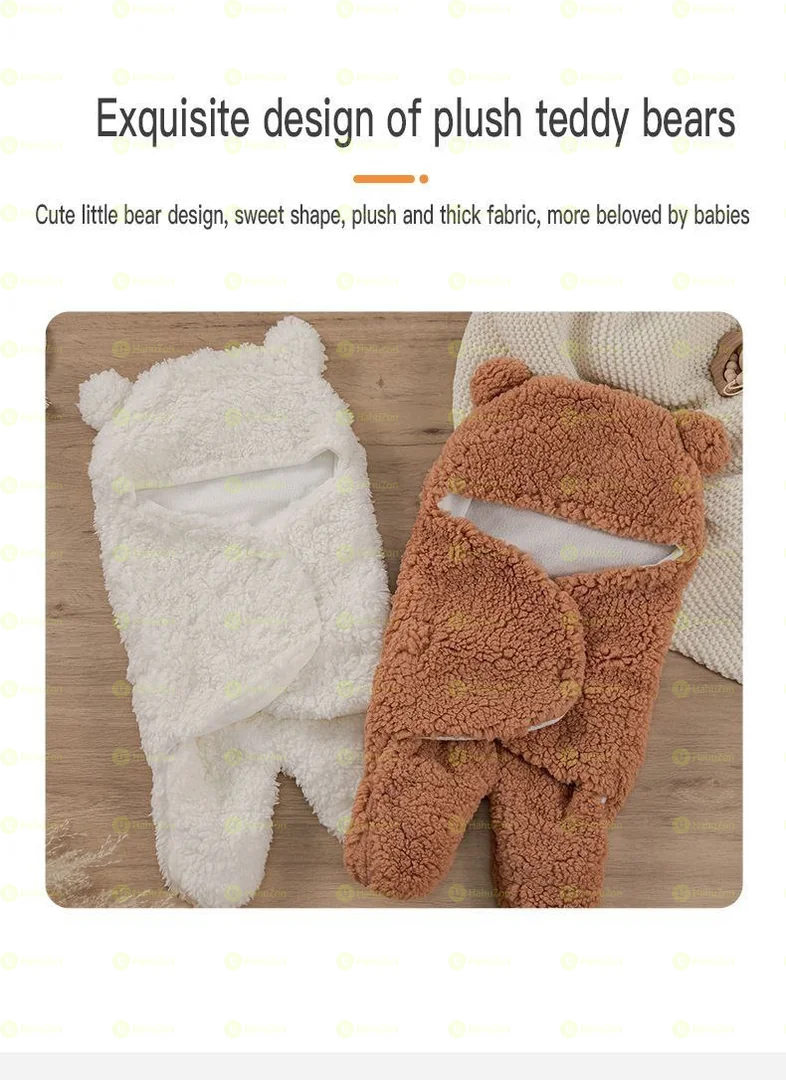 Newborn Baby Plush Cuddle Swaddling Blanket