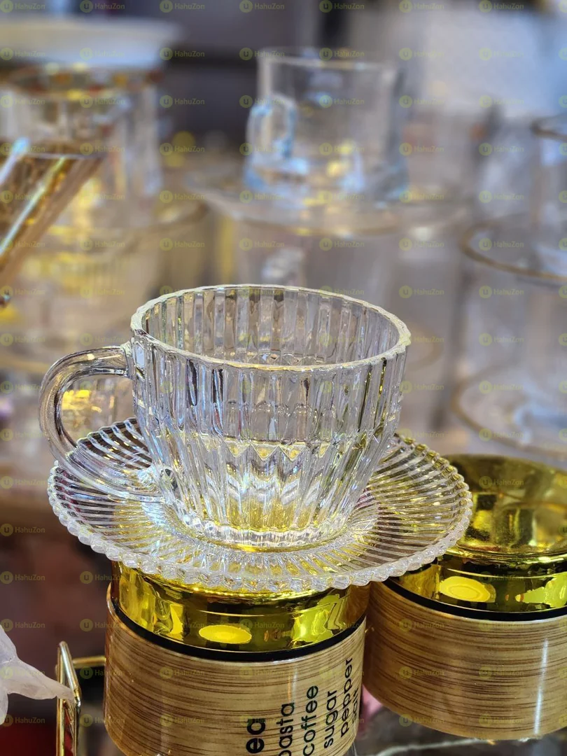 ጎልደን ጠርዝ የሌለው የሻይ ብርጭቆ