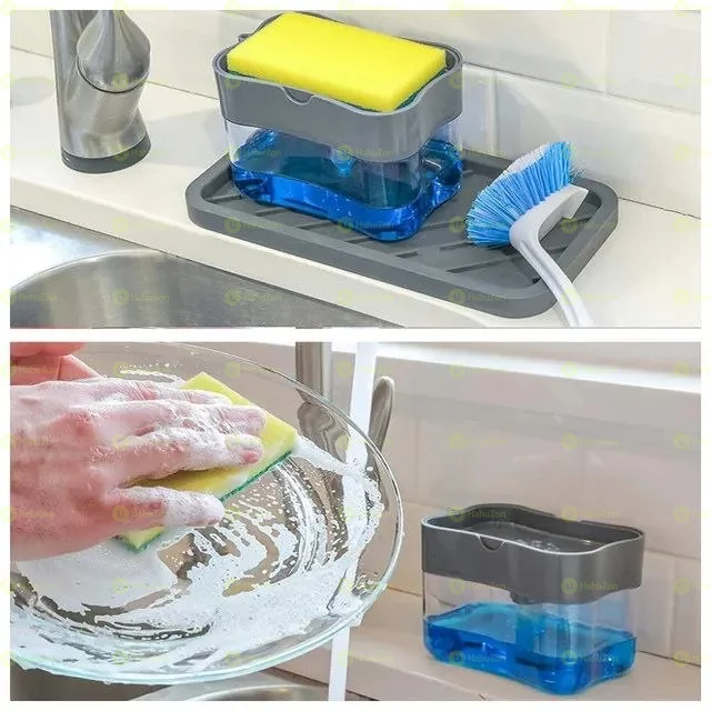 2 in 1 Soap Dispenser and Sponge with Holder