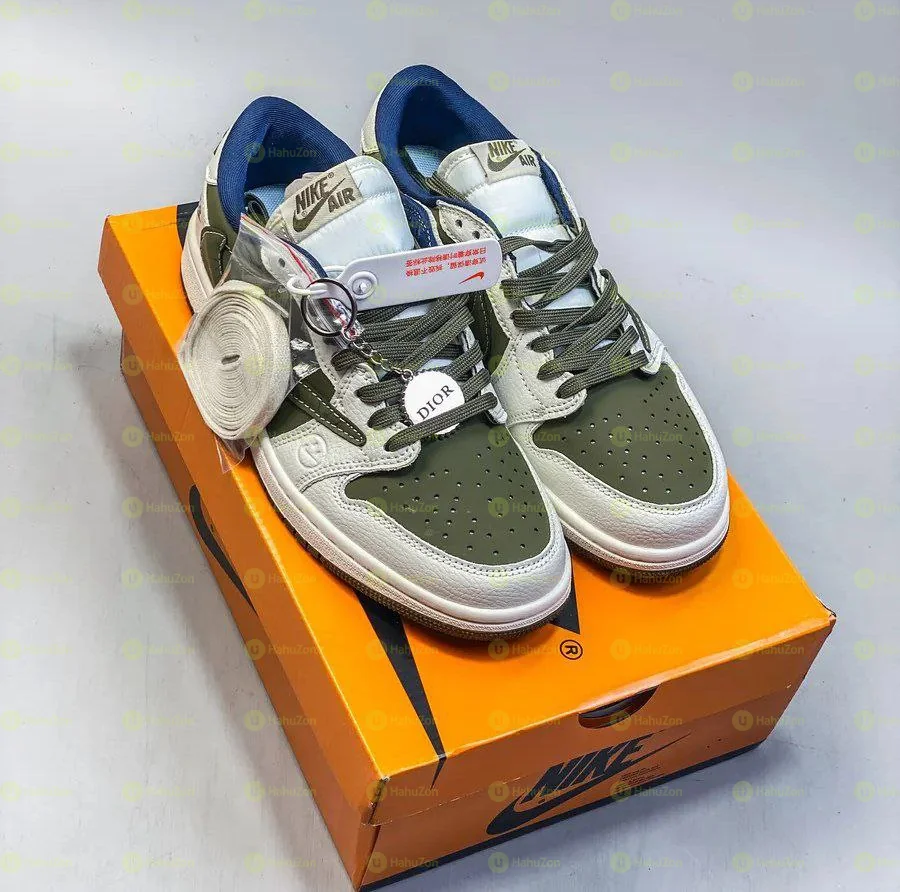 Air Jordan 1 Low x Travis Scott x Dior Reverse Olive Men's Shoes