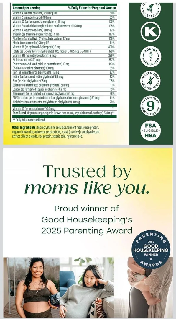 MegaFood Baby & Me 2 Prenatal Vitamin and Minerals