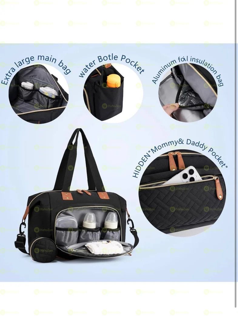Large Capacity 3-Piece Diaper Bag