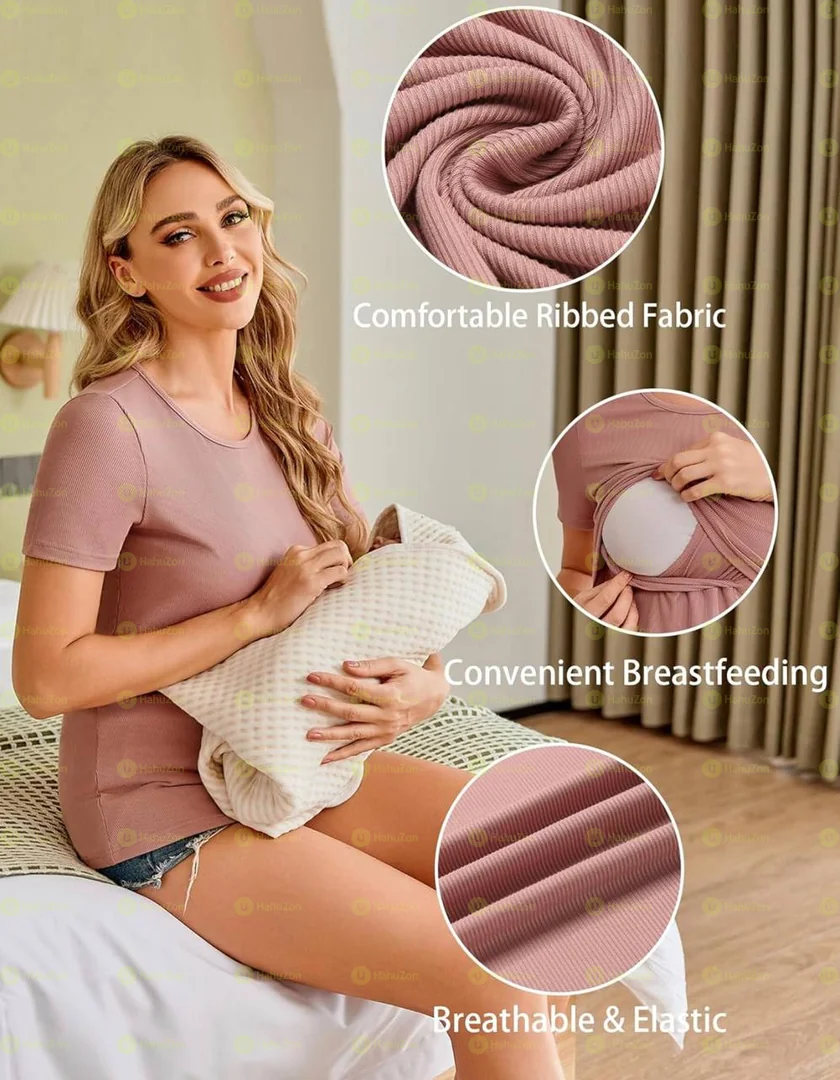 Womens Nursing Tops Short Sleeve