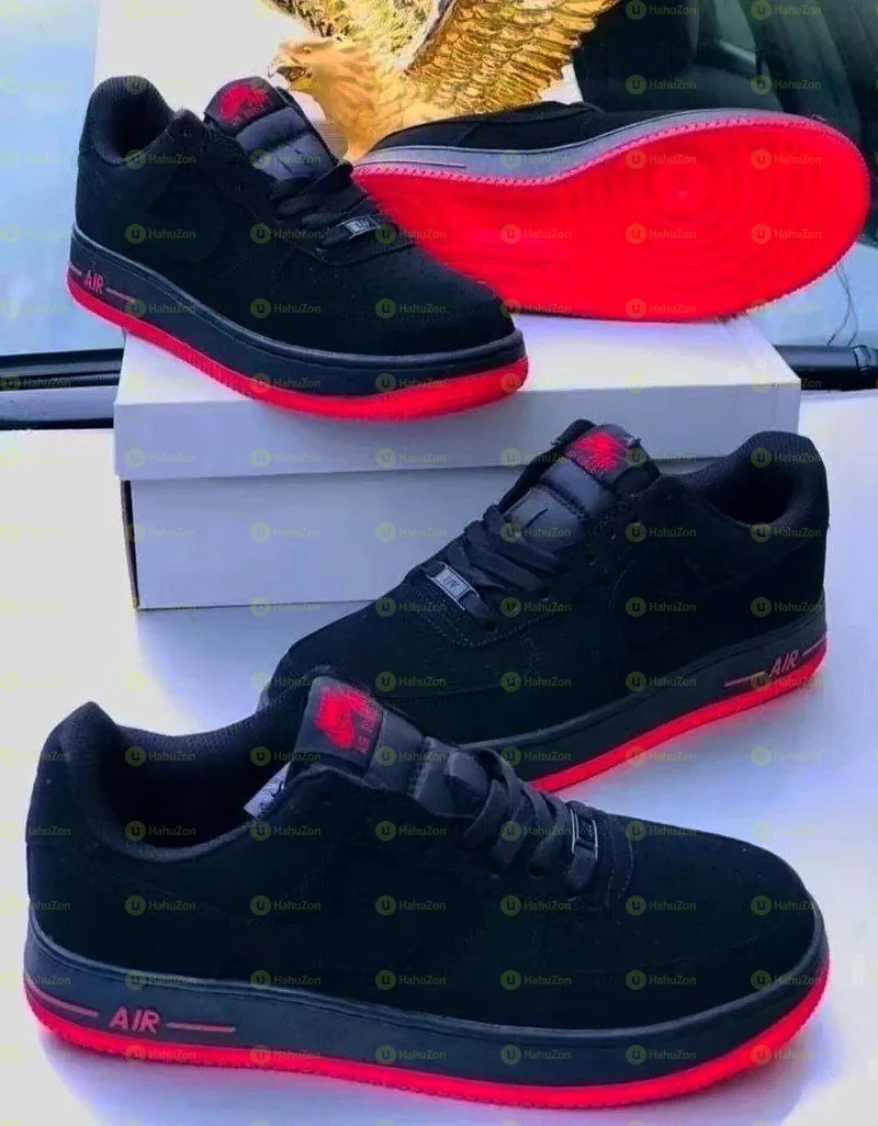 Nike Air Force 1 Low LV8 '07 Black Red Suede Men's Shoes