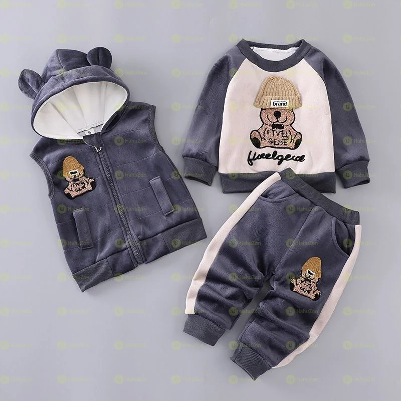 Unisex Warm Hoodie Vest and Pant Set