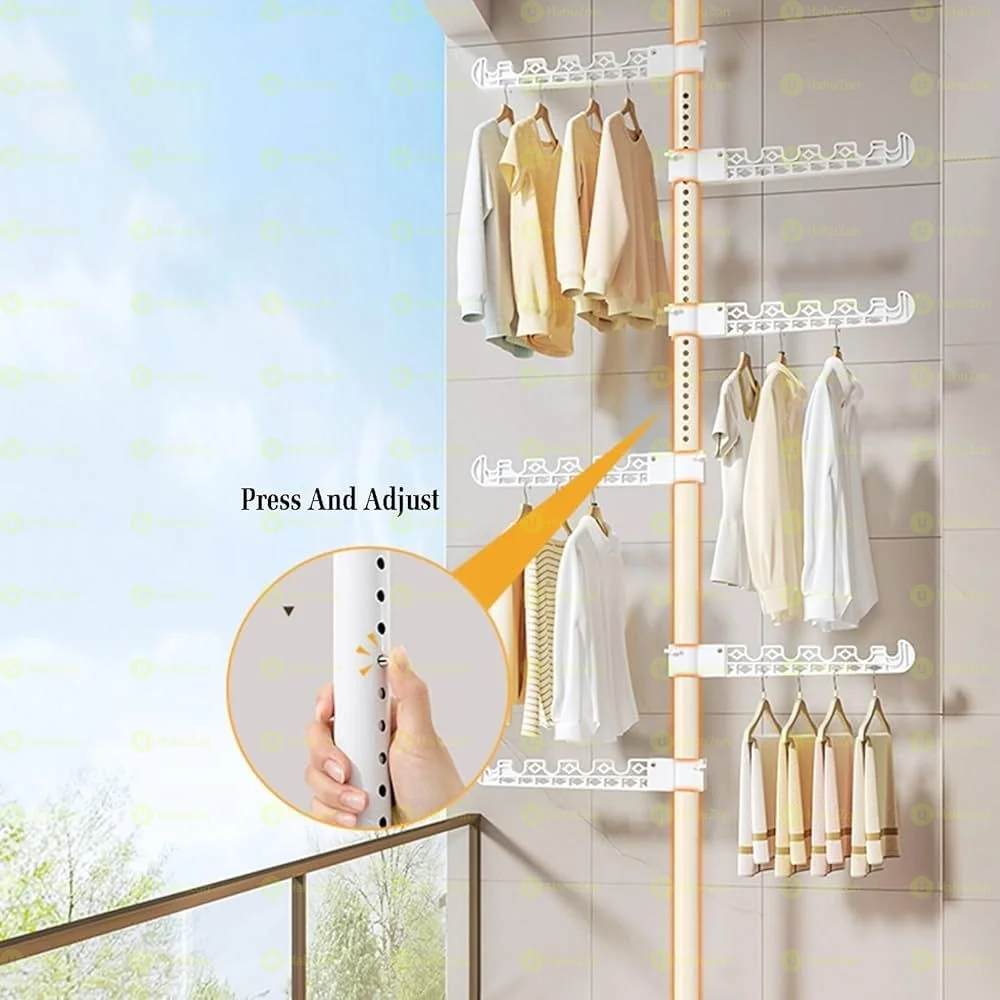 Telescopic Floor to Ceiling Free Standing Cloth Drying Pole